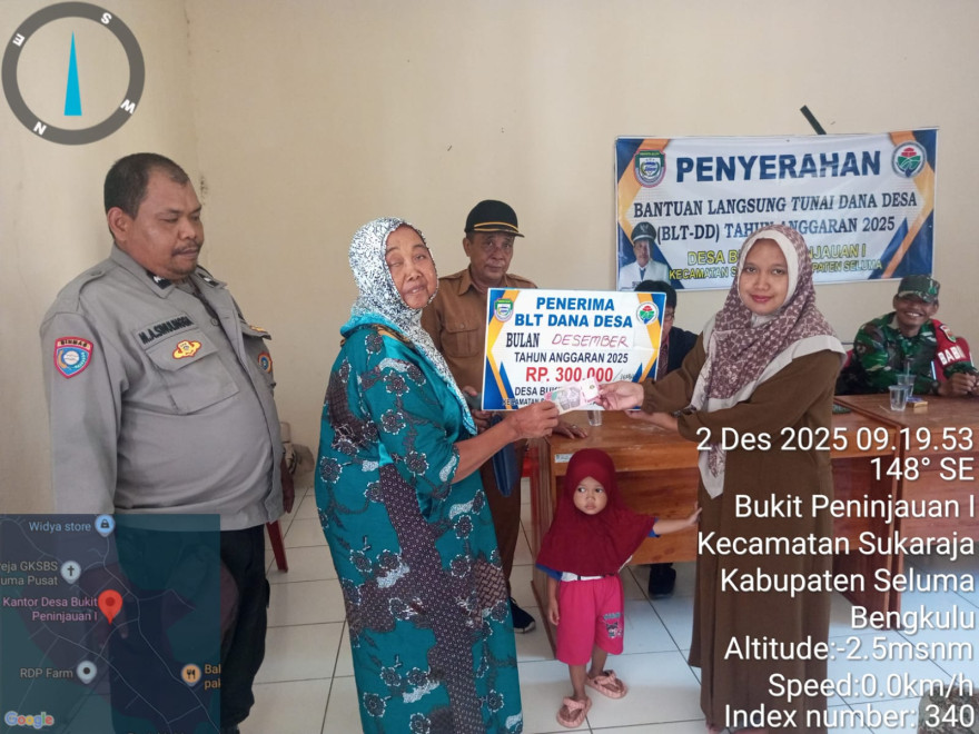 PENYALURAN BLT DD TAHAP 12 DESA BUKIT PENINJAUAN I TAHUN 2025