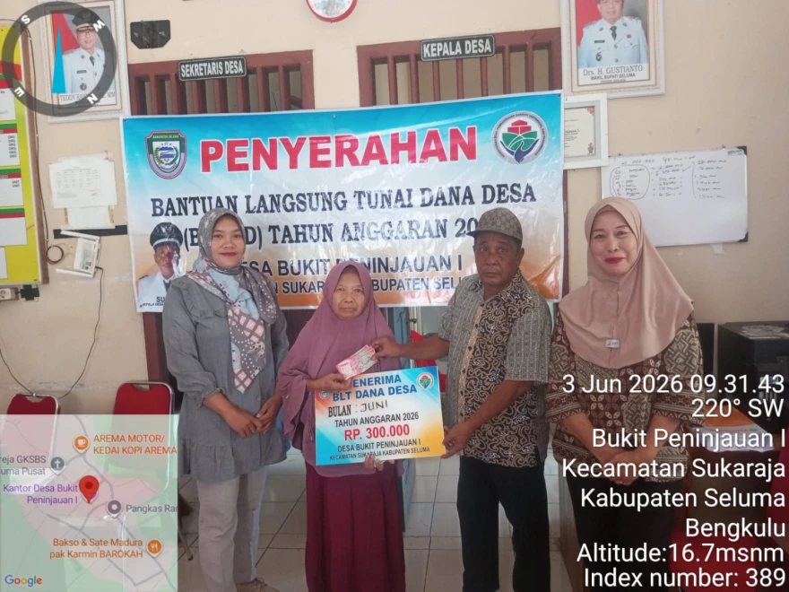 PENYALURAN BLT DD TAHAP VI DESA BUKIT PENINJAUAN I TAHUN 2026